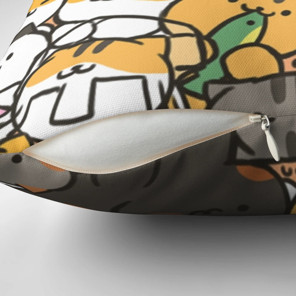 Soft, plush pillow featuring the adorable cats from the Neko Atsume game