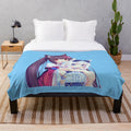 Soft, cuddly plush blanket featuring a kawaii chibi catgirl character inspired by the Nekopara anime series