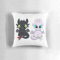 Soft, plush pillow featuring the iconic Toothless and Light Fury dragon babies from the How to Train Your Dragon franchise.