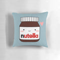 Soft and cuddly Nutella jar-shaped pillow, perfect for snuggling and displaying