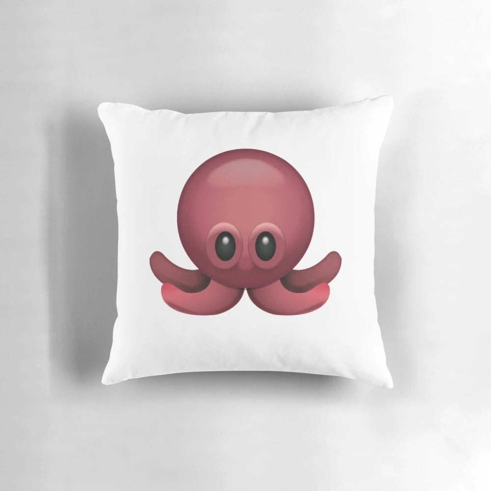 Cute plush octopus emoji decorative pillow