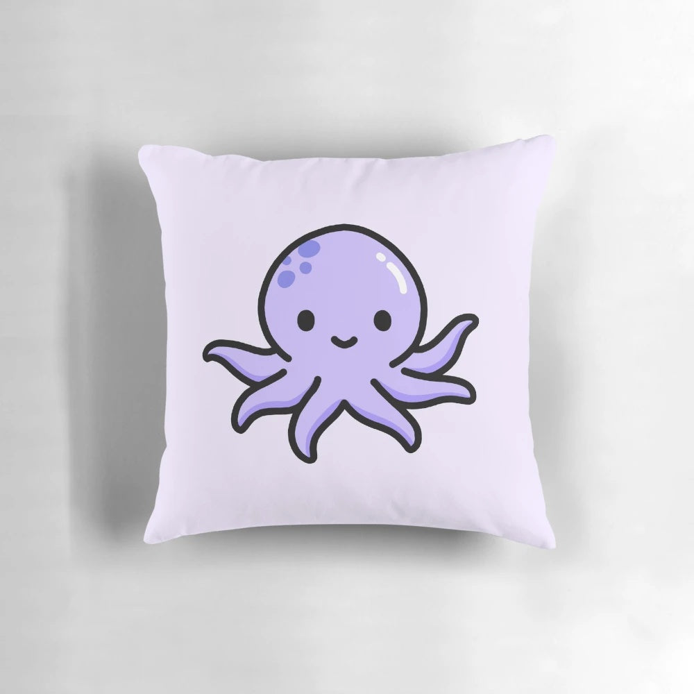 Cute and cuddly octopus pillow in a happy, cartoon-like design