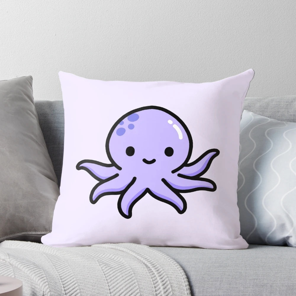 Cute and cuddly octopus pillow in a happy, cartoon-like design