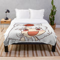 Ohayou-inspired plush blanket featuring cute anime-style characters