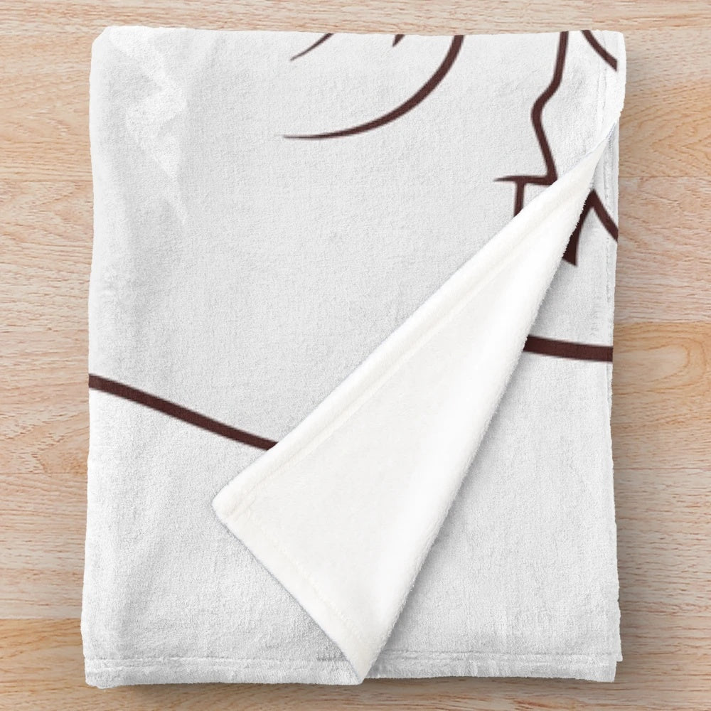 Ohayou-inspired plush blanket featuring cute anime-style characters