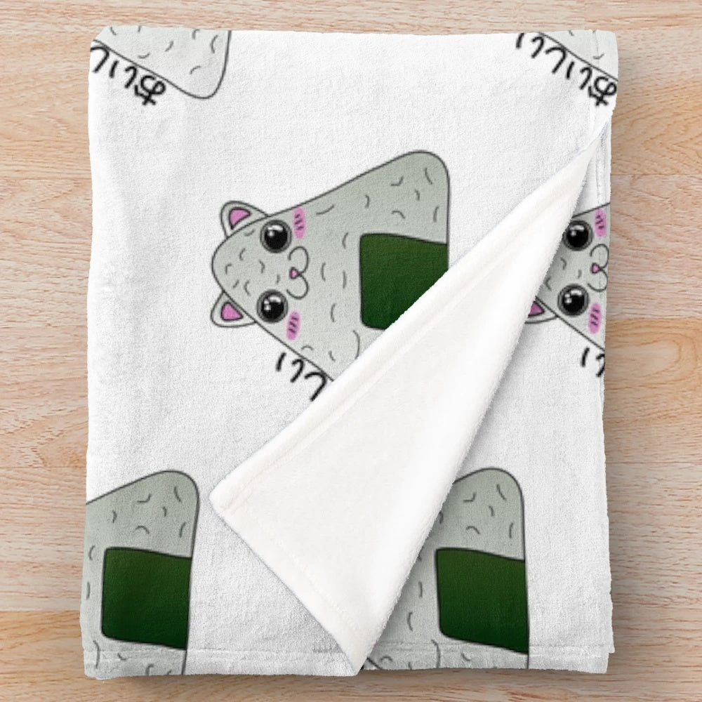 Onigiri Plush Blanket - Soft and Cozy Japanese Food Inspired Decor