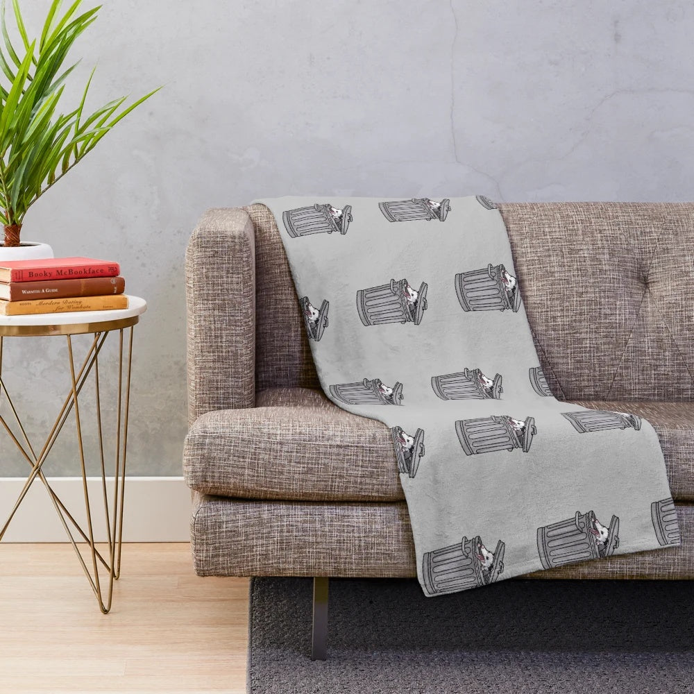 Opossum trash cat plush blanket