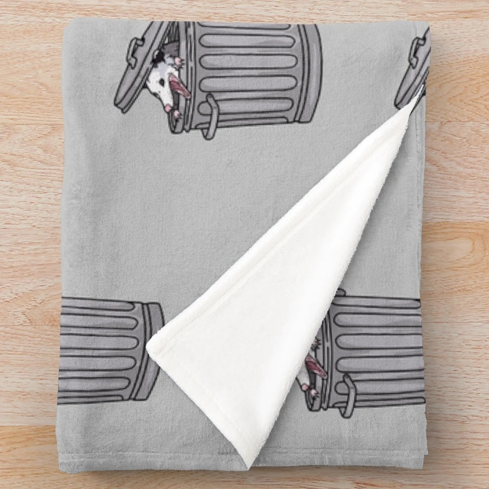 Opossum trash cat plush blanket