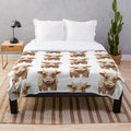 Cute and happy origami cow plush blanket for farm and ranch decor