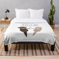 Soft and cozy plush blanket featuring a sweet otter couple design