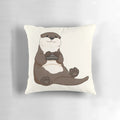 Cute and smiling otter printed on a cozy pillow, perfect for adding a touch of adorable to any space.