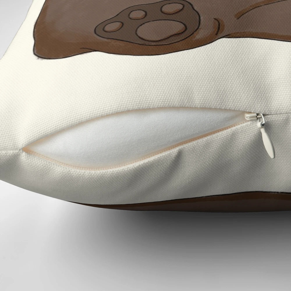 Cute and smiling otter printed on a cozy pillow, perfect for adding a touch of adorable to any space.