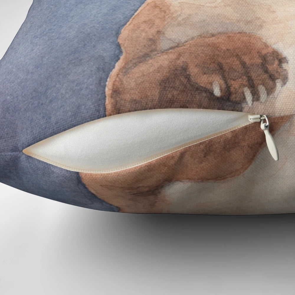 Soft, plush otter-shaped throw pillow with a cute, happy expression