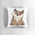 Soft, cuddly pillow in the shape of an adorable owlbear creature from Dungeons and Dragons fantasy world