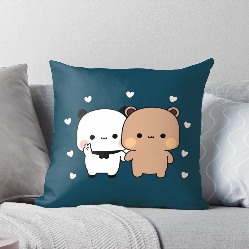 Soft and cuddly panda bear pillow with a cute, huggable design