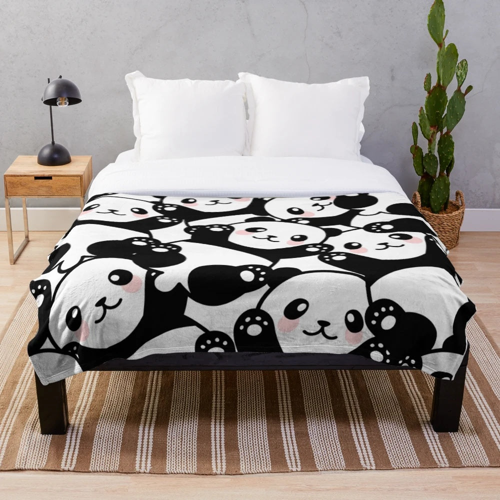 Soft and cuddly panda plush blanket