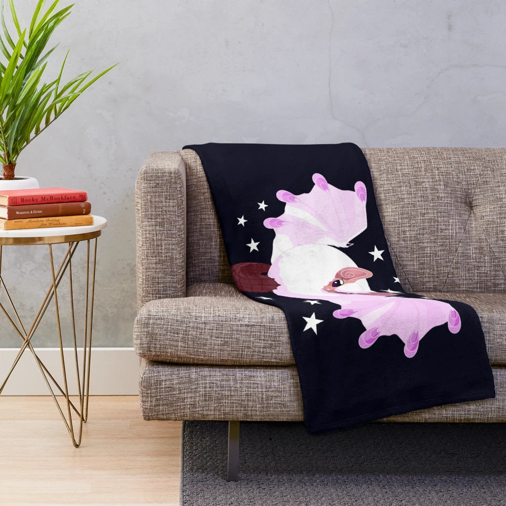 Cozy paolumu plush blanket, a fluffy bat monster from the Monster Hunter series