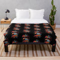Plush blanket featuring a cute, colorful parrot wearing a fedora hat