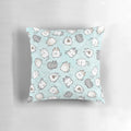 Soft, plush throw pillow featuring a whimsical pastel cat design