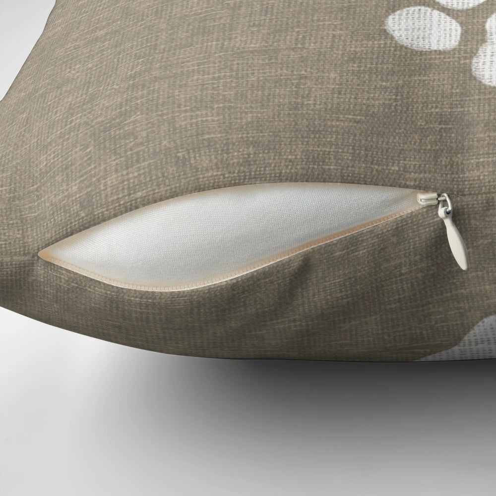 Soft and cozy heart-shaped pillow with adorable dog and cat paw prints