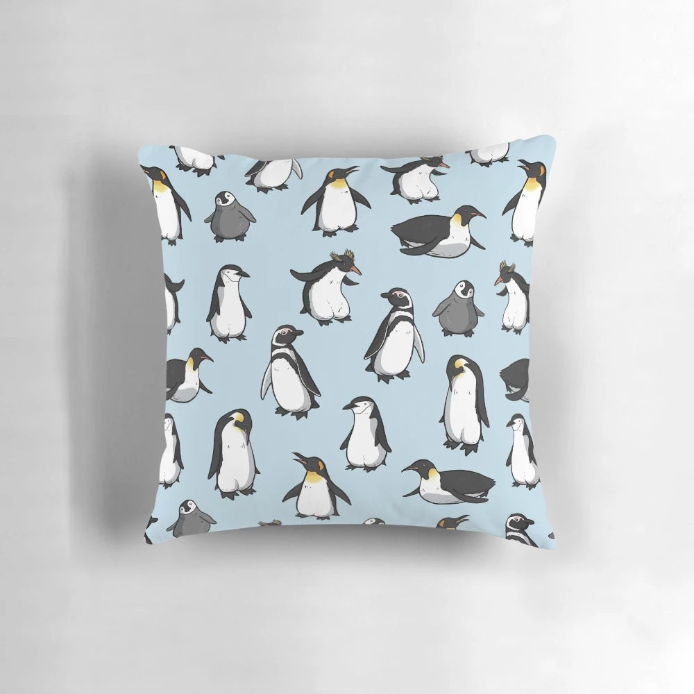 Cute penguin pattern decorative pillow with soft, plush material