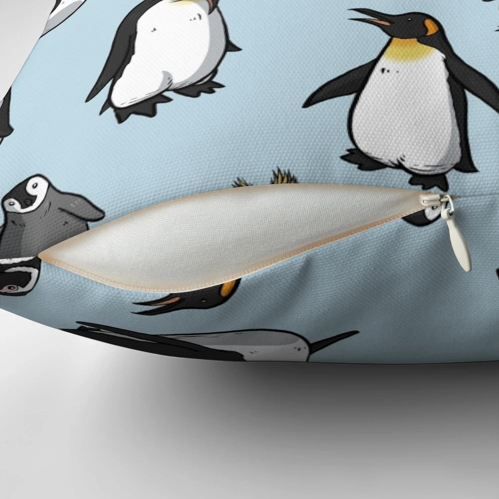 Cute penguin pattern decorative pillow with soft, plush material