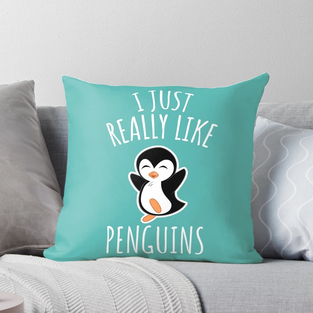 Soft, plush penguin-themed pillow with a charming, whimsical design.