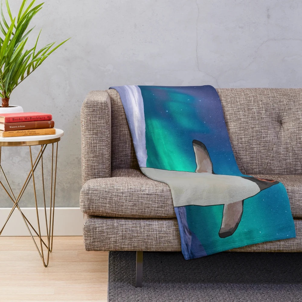 Adorable Gentoo penguin plush blanket