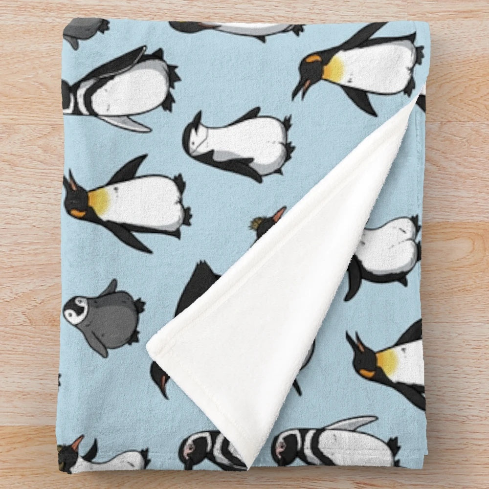 Soft and Cuddly Penguin Patterned Plush Blanket