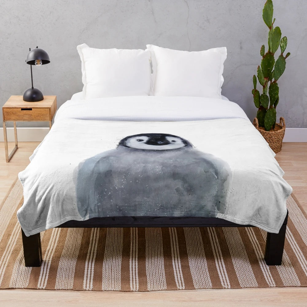 Soft, cuddly penguin plush blanket for cozy comfort