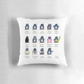 Colorful decorative pillow featuring a cute penguin design