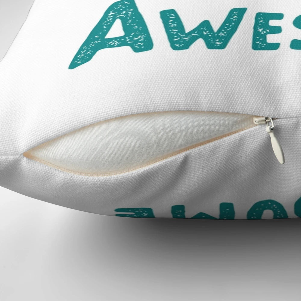 Jetpacks are Awesome Pillow featuring a cute penguin design with playful typography