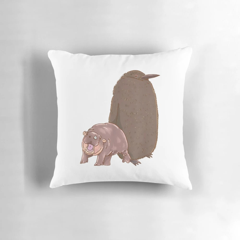 Soft, plush pillow featuring a cute pesto penguin design