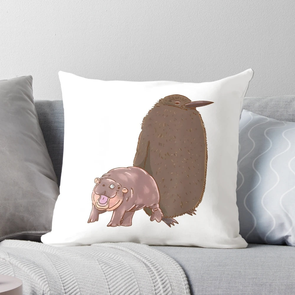 Soft, plush pillow featuring a cute pesto penguin design