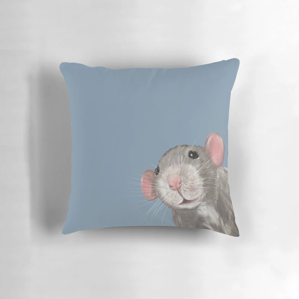 Cute Rat Decorative Pillow - Adorable Pet Rat Portrait