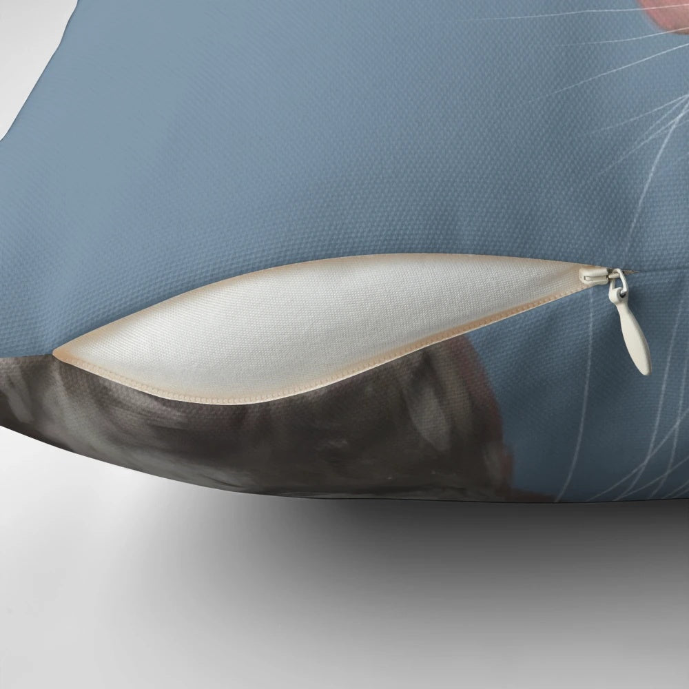 Cute Rat Decorative Pillow - Adorable Pet Rat Portrait