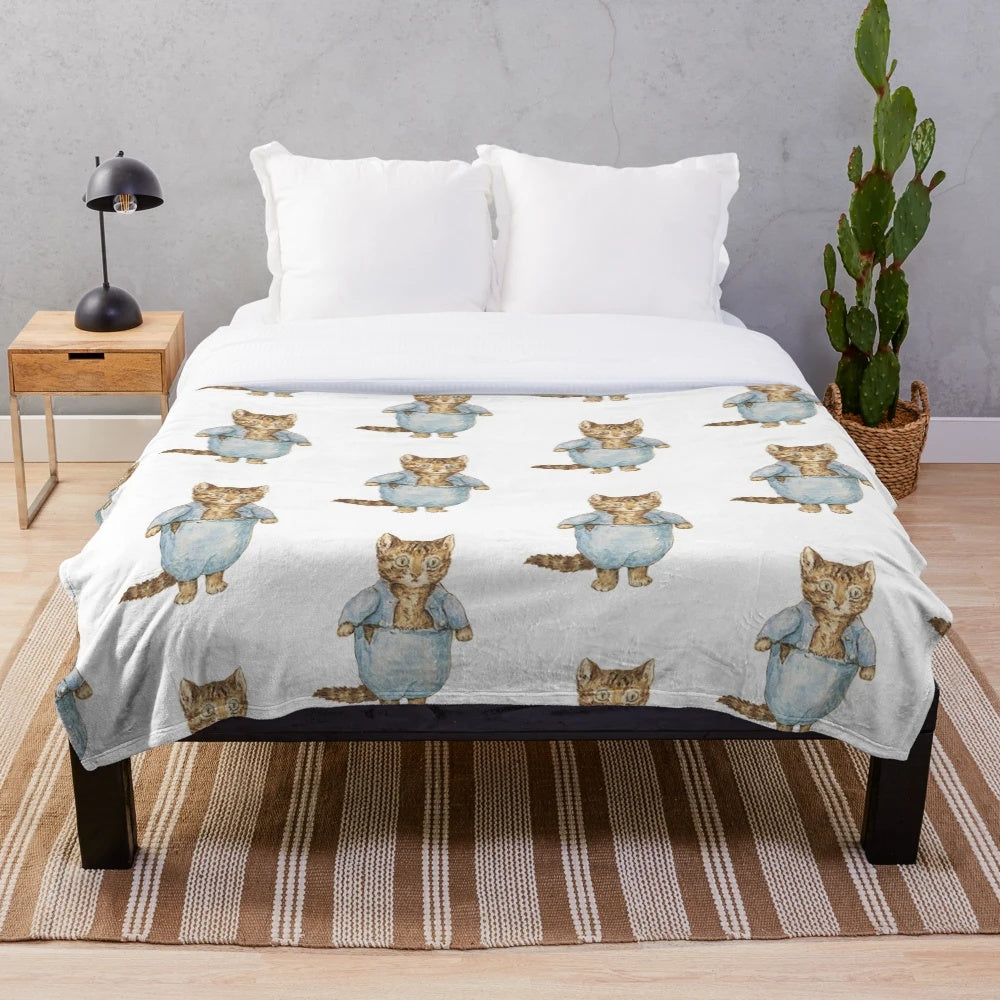 Soft and cuddly plush blanket featuring Peter Rabbit from the classic Beatrix Potter children's stories