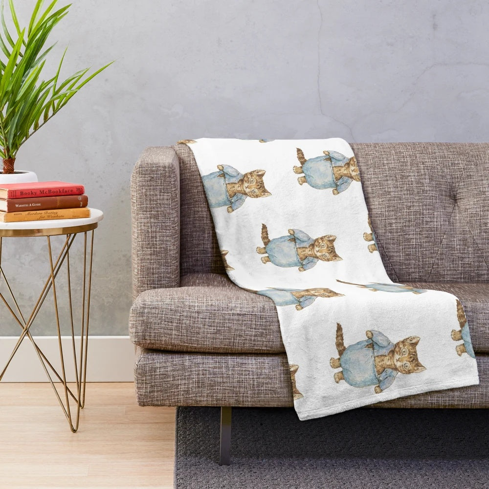 Soft and cuddly plush blanket featuring Peter Rabbit from the classic Beatrix Potter children's stories