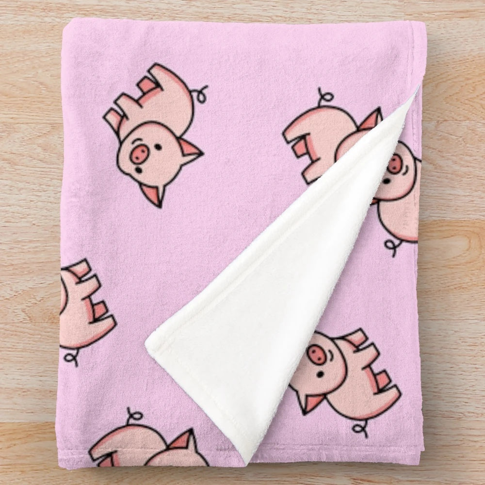 Soft and cuddly pig plush blanket