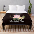 Pig themed plush blanket for pig lovers