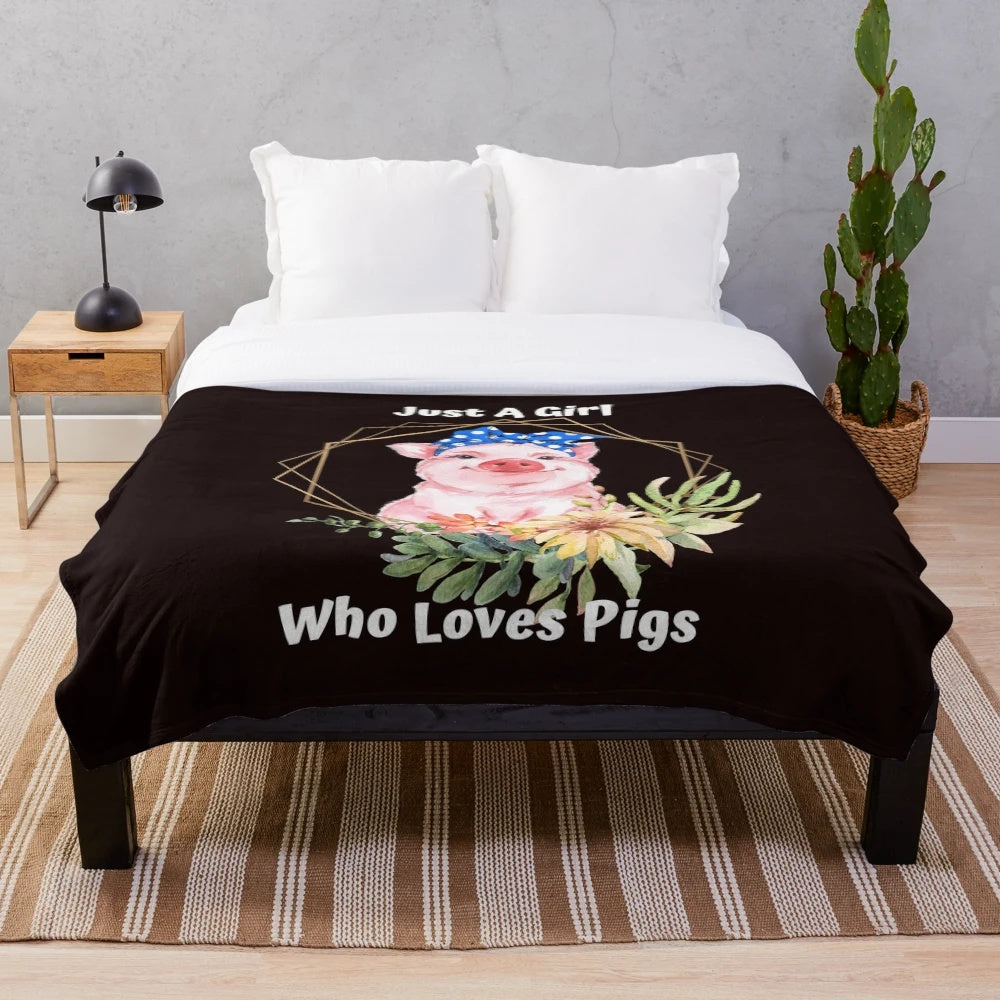 Pig themed plush blanket for pig lovers