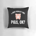 Soft and cozy pillow featuring a playful pig design with humorous quotes for pigs fans