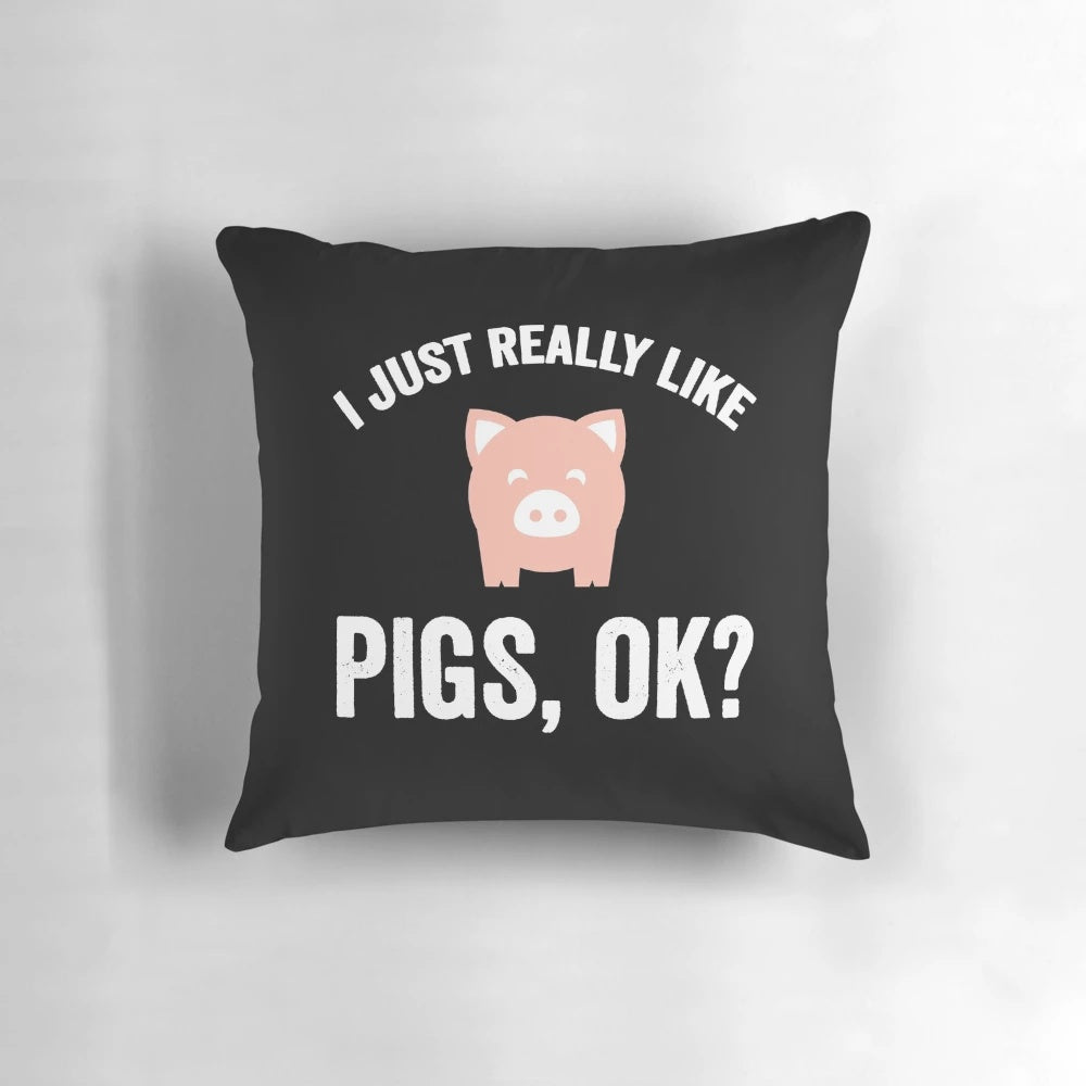 Soft and cozy pillow featuring a playful pig design with humorous quotes for pigs fans