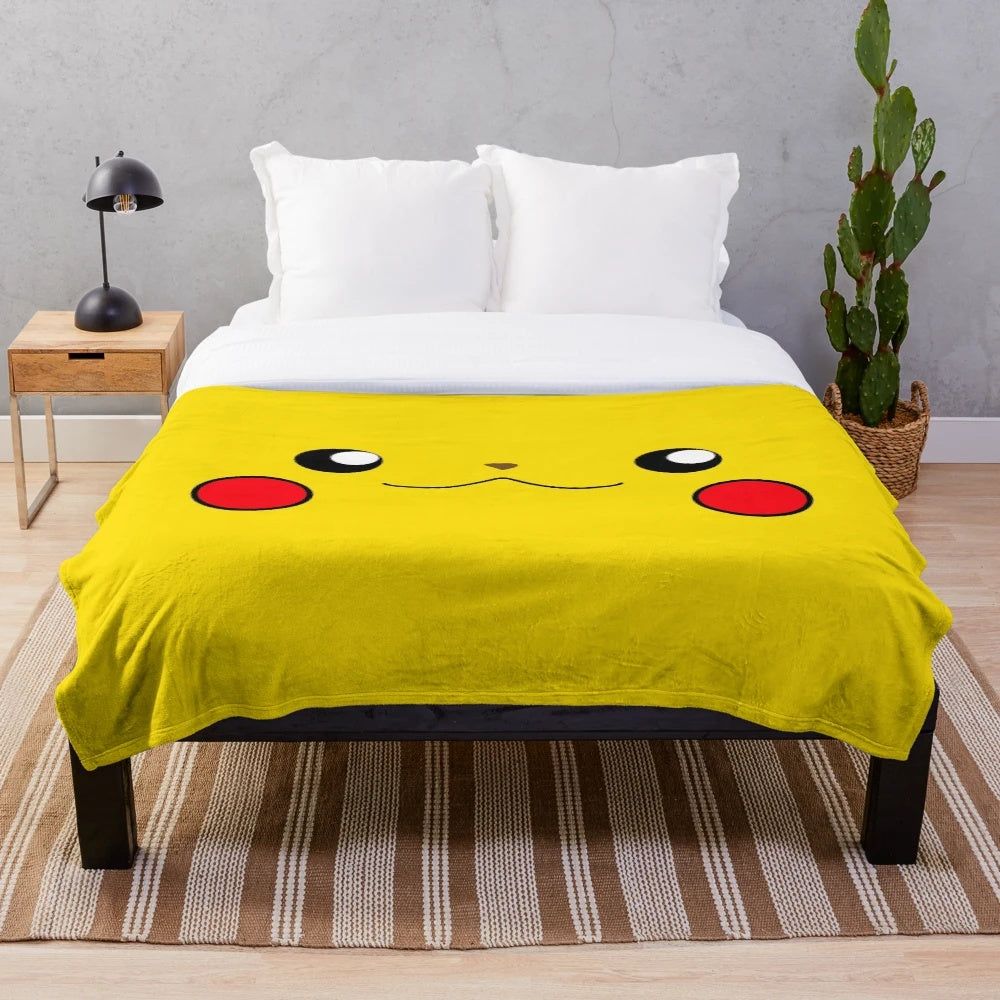 Soft and Cuddly Pikachu-Themed Plush Blanket