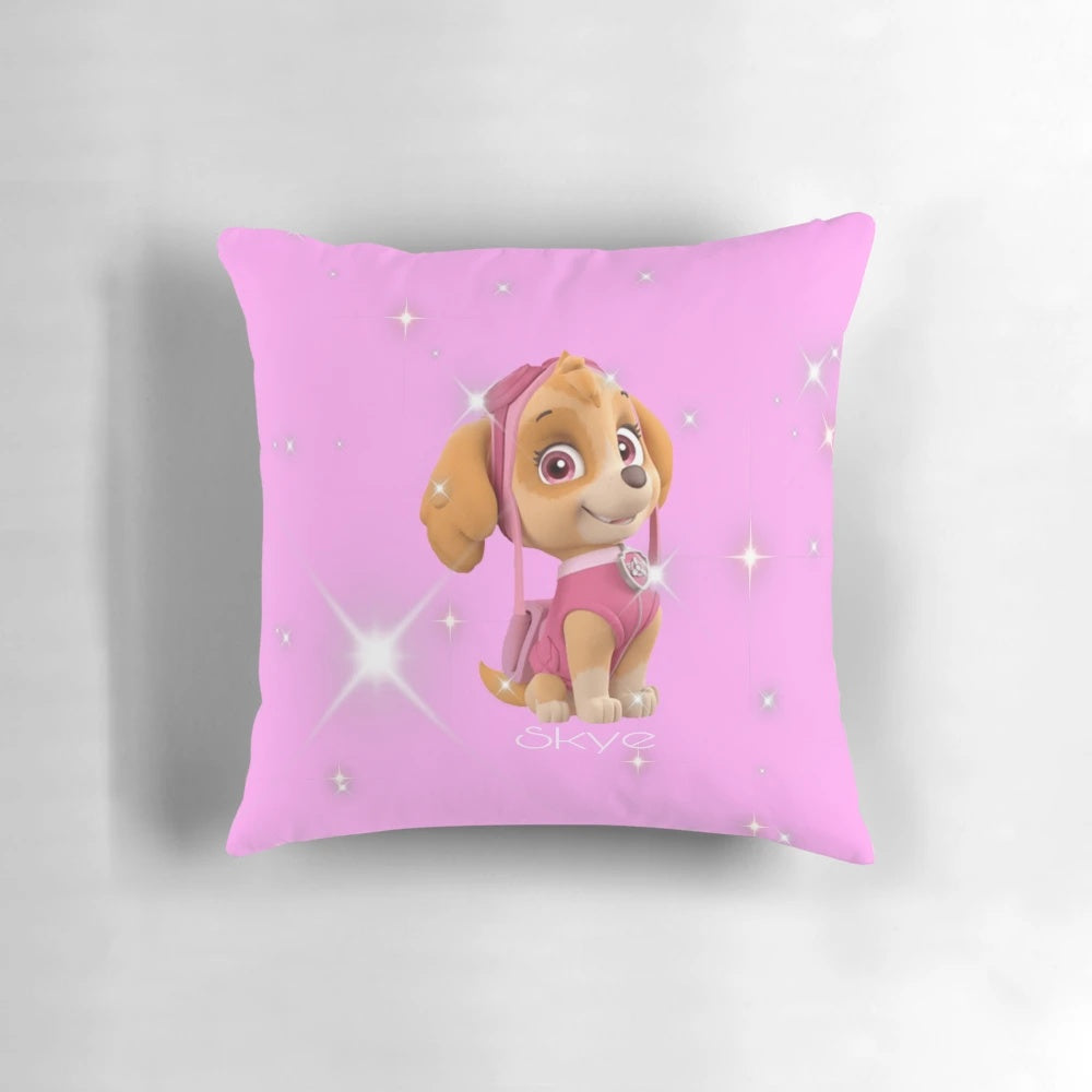 Paw Patrol Skye-themed pink decorative pillow for children