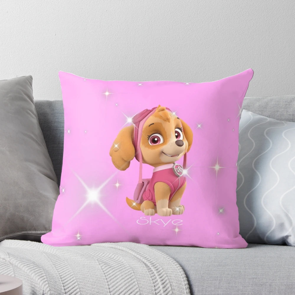 Paw Patrol Skye-themed pink decorative pillow for children