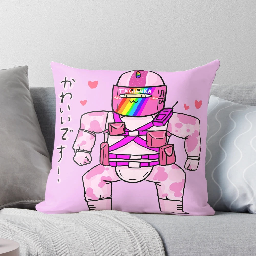 Cute pink pillow with Tachanka from the video game design
