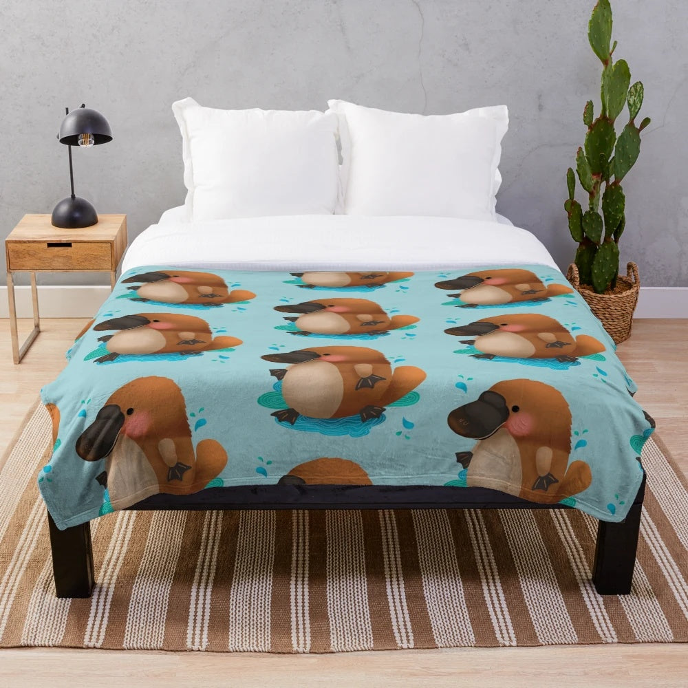 Platypus Puggle Plush Blanket