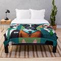 Plush blanket with colorful portraits of professional dogs