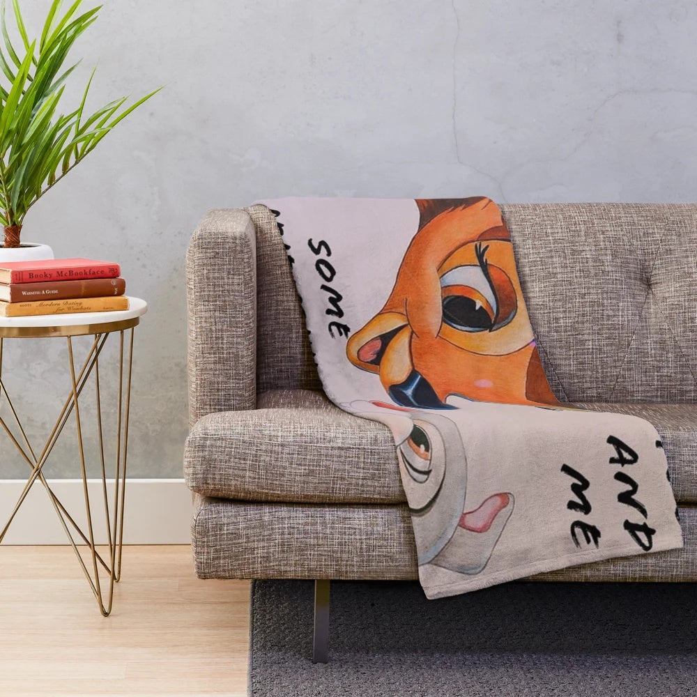 Plush blanket featuring the beloved Disney characters Bambi and Thumper